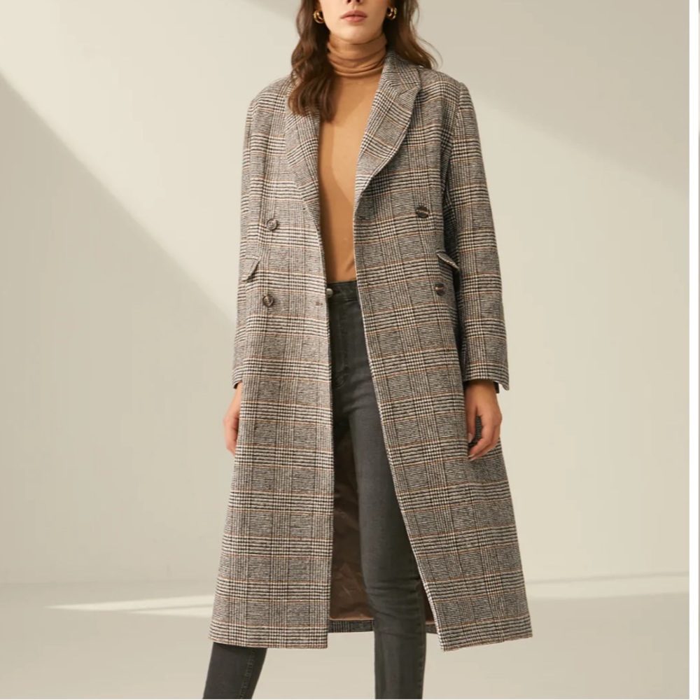 NWT Commense Women’s Plaid Overcoat
